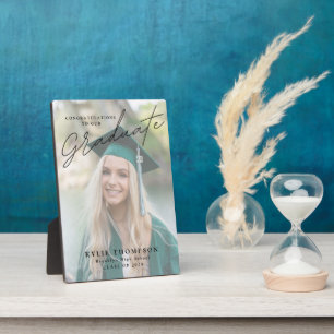 Modern Script Photo Graduation Gift  Plaque