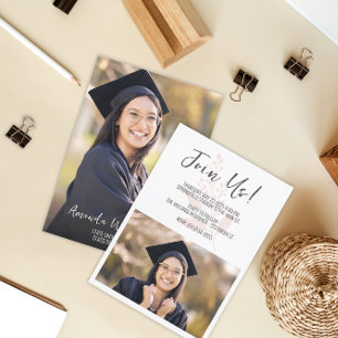 Modern Script Photo Graduation Invitation