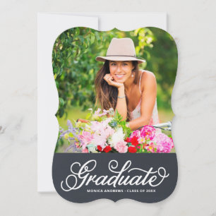 Modern Script Photo Graduation Invitation