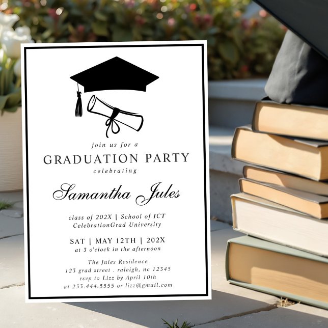 Modern Script  Photo  Graduation Party Invitation (Creator Uploaded)