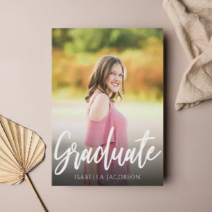 Modern Script Photo Graduation Party Invitation