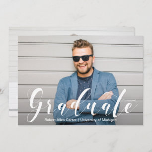Modern Script Photo Graduation Party Invitation