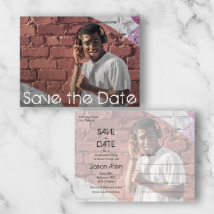 Modern Script Photo Graduation Save the Date Postcard
