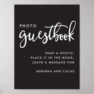 Modern Script Photo Guestbook Wedding Poster