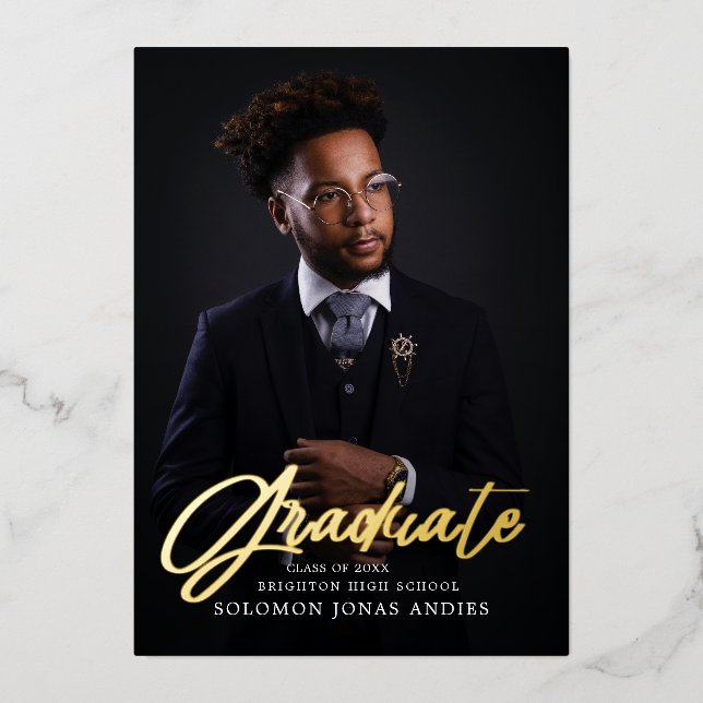 Modern Script Photo High School Graduation  (Front)