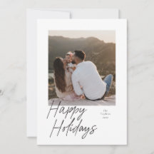 Modern Script Photo Holiday Card