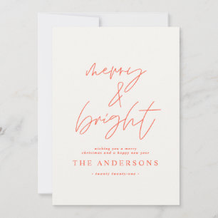 Modern script photo merry & bright christmas