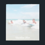 Modern Script Photo Notepad<br><div class="desc">This notepad design features a full-frame photo (lightened So that it's easier to write on as a notepad). The script that reads "Vacation 20XX" but is fully customizable and editable so that you can customize it with your own text. This photo notepad also makes a wonderful gift for kids, moms,...</div>