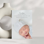 Modern Script Photo Overlay Birth Announcement Postcard<br><div class="desc">Modern Script Photo Overlay Birth Announcement Postcard</div>