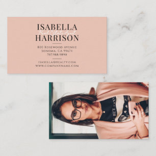 Modern Script Photo Real Estate Agent Business Card
