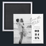 Modern Script  Photo Save the Date Magnet<br><div class="desc">Save the date with this modern magnet. Customize with your photo and information</div>