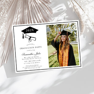Modern Script Photo School Graduation Invitation