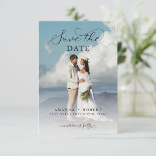 Modern Script & Photo Simple Wedding Save The Date