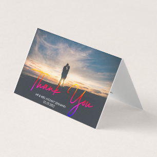 Modern Script Photo Wedding  Folder Card