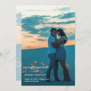 Modern Script Photo Wedding Save The Date