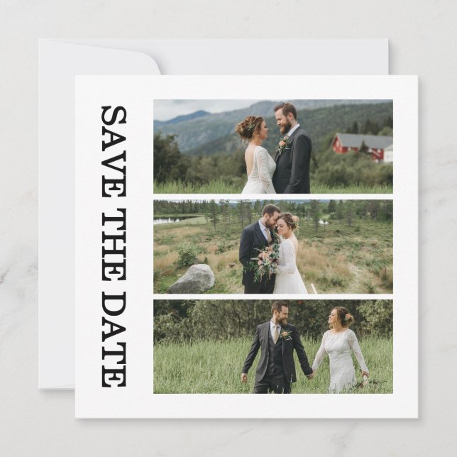 Modern Script Photo Wedding Save The Date (Front)
