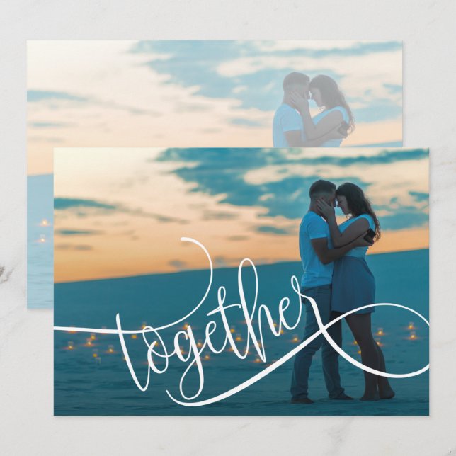 Modern Script Photo Wedding Save The Date (Front/Back)
