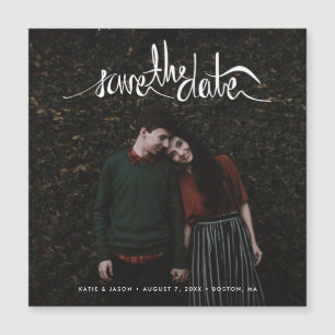 Modern Script Photo Wedding Save the Date