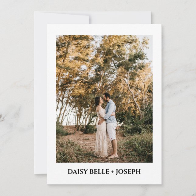 Modern Script Photo Wedding Save The Date Invitation (Front)