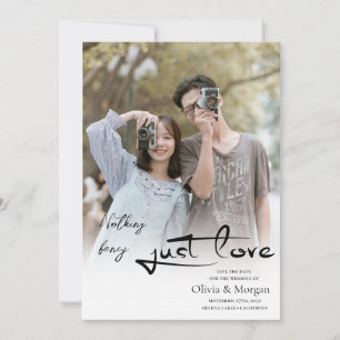 Modern Script Photo Wedding Save The Date Invitation