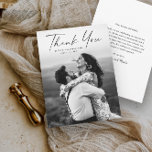 Modern Script Photo Wedding Thank You Card<br><div class="desc">Script photo wedding elegant stylish modern thank you card. Part of a wedding collection. Colours can be changed.The backside includes a generic thank you message that you can personalize for each guest or remove it altogether if you prefer to hand right your thank you.</div>