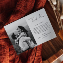 Modern Script Photo Wedding Thank You Magnet