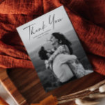 Modern Script Photo Wedding Thank You Postcard<br><div class="desc">Script photo wedding elegant stylish modern thank you card. Part of a wedding collection. Colours can be changed.The backside includes a thank you message that you can personalize for each guest or remove if you prefer to hand write your thank you. Click the edit button to customize this design.</div>
