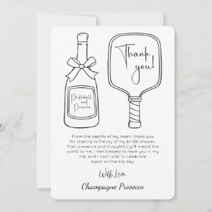 Modern Script Pickleball & Prosecco Bridal Shower Invitation
