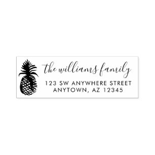 Modern Script Pineapple Return Address Self-inking Stamp