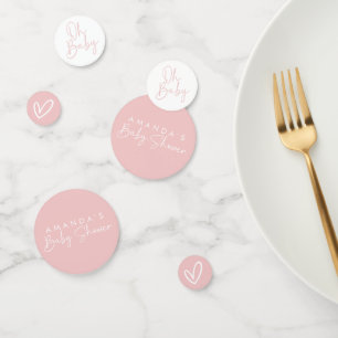 Modern Script Pink Oh Baby Simple Baby Shower Confetti