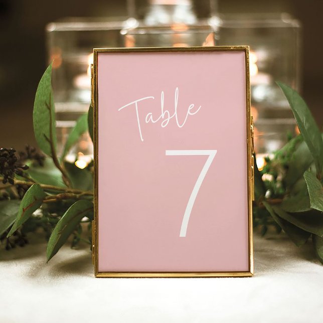 Modern Script Pink Oh Baby Simple Baby Shower Table Number (Creator Uploaded)