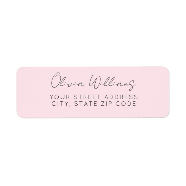 Modern Script Pink Return Address (Front)