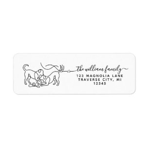 Modern Script playing dog silhouette