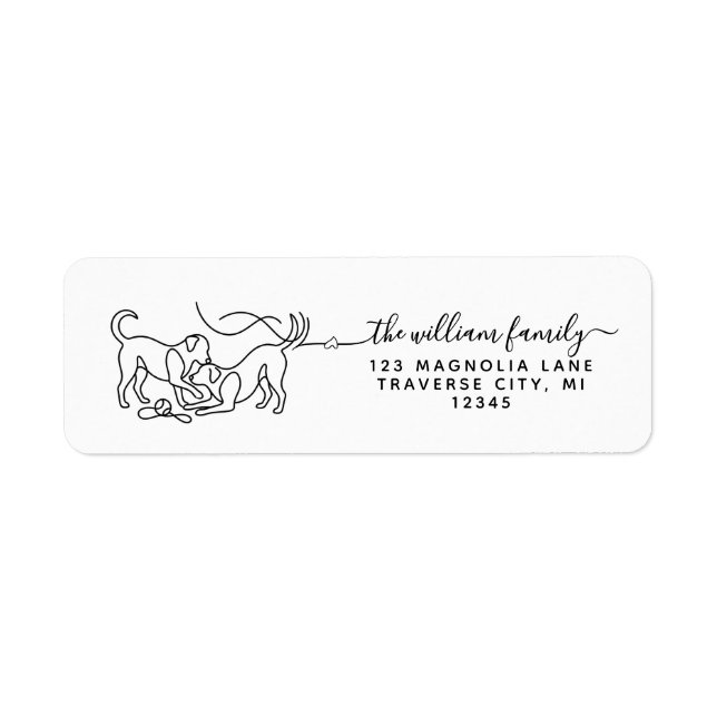  Modern Script playing dog silhouette  (Front)