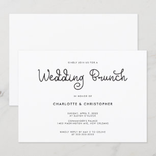 Modern Script Post Wedding Brunch Invitation