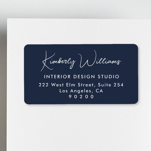 Modern Script Professional Business Return Address Label (Modern Script Professional Business Return Address Label)