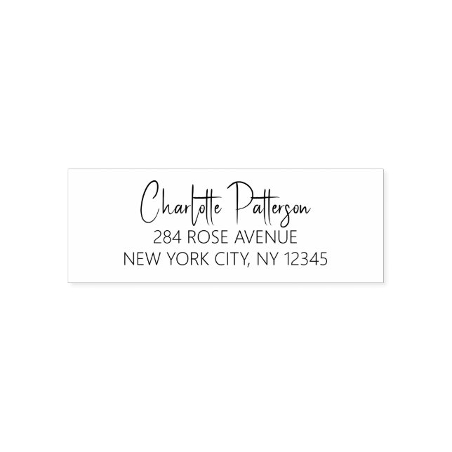 Modern Script Professional Personal Return Address Self-inking Stamp (Design)