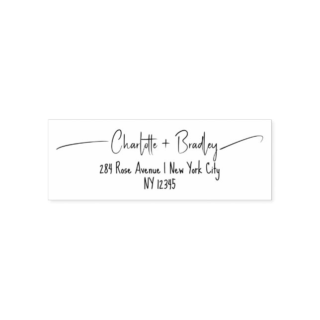 Modern Script Professional Personal Return Address Self-inking Stamp (Design)