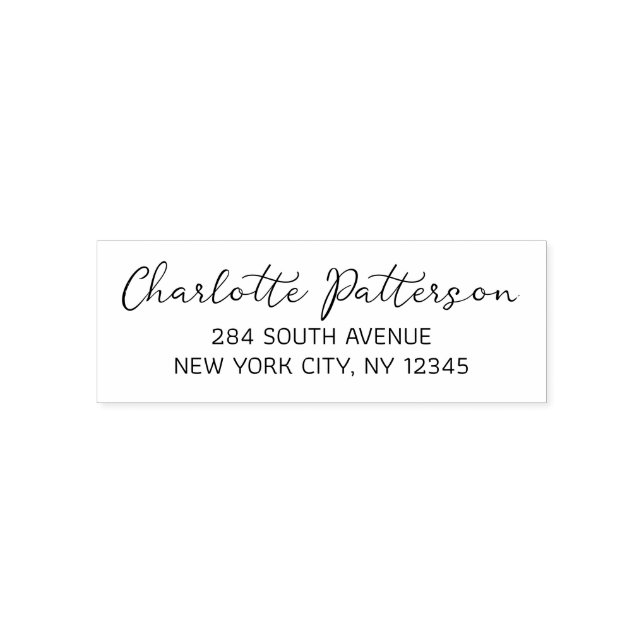 Modern Script Professional Personal Return Address Self-inking Stamp (Design)