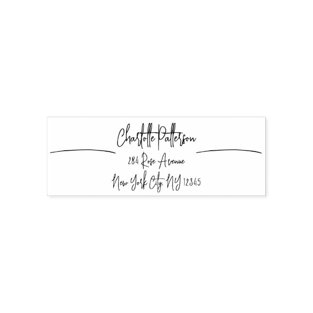 Modern Script Professional Personal Return Address Self-inking Stamp (Design)