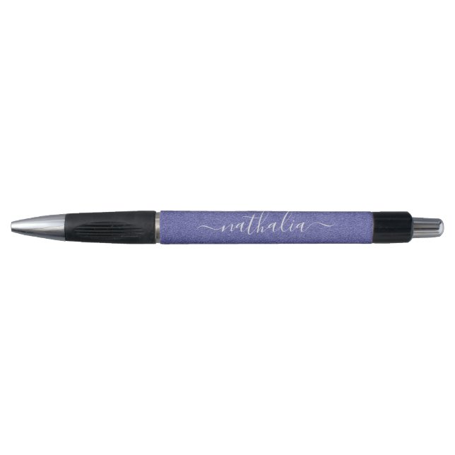 Modern Script Purple Foil Monogram Pen (Front)