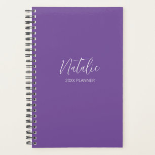 Modern Script Purple Personalized Planner