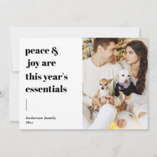 modern script quote peace and joy holiday photo