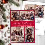 Modern Script Red 5 Photo Collage Christmas  Holiday Card<br><div class="desc">Modern Elegant Calligraphy Red 5 Photo Collage Merry Christmas Script Holiday Card. This festive, minimalist, simple whimsical five (5) photo holiday greeting card template features a pretty grid photo collage and says „Merry Christmas”! The „Merry Christmas” greeting text is written in a hand lettering swirly swash-tail font typography or calligraphy...</div>