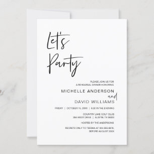 Modern Script, Rehearsal Dinner and Party Invitati Invitation