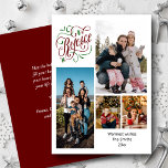 Modern Script REJOICE 4 Photo Collage Christmas Holiday Card<br><div class="desc">Modern and Elegant Script REJOICE 4 Photo Collage Minimalist Christmas Holiday Card. Send holiday warm wishes and Greetings to your loved ones with this minimalist and modern Christmas Holiday Card. All the texts are pre-arranged for you to personalize easily and quickly with your own details. Happy Holidays!</div>