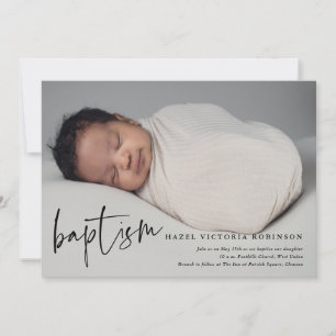 Modern Script Religious Baptism & Christening Invitation