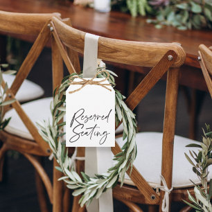 Modern Script Reserved Seating Wedding Large Tag
