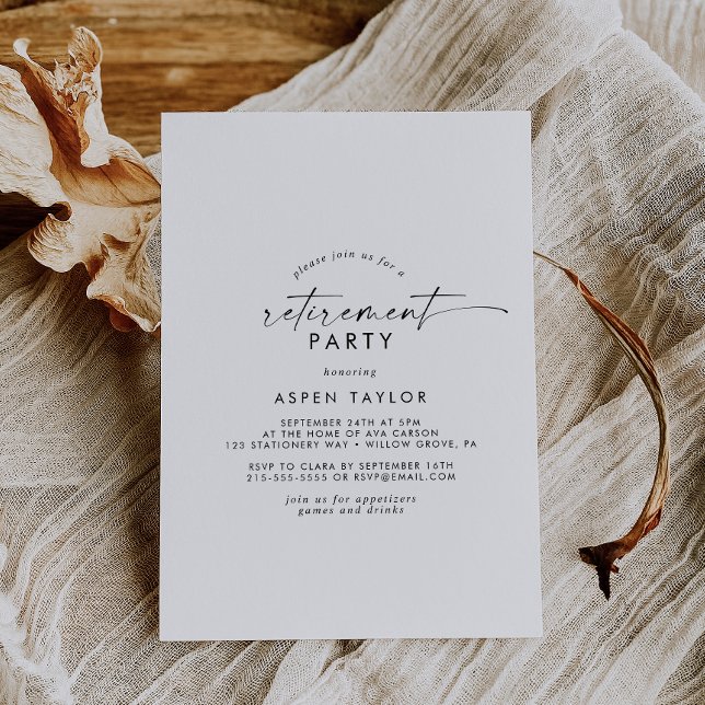 Modern Script Retirement Party Invitation (Creator Uploaded)