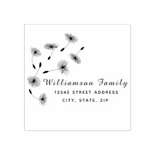 Modern Script Return Address Custom Family Name Rubber Stamp